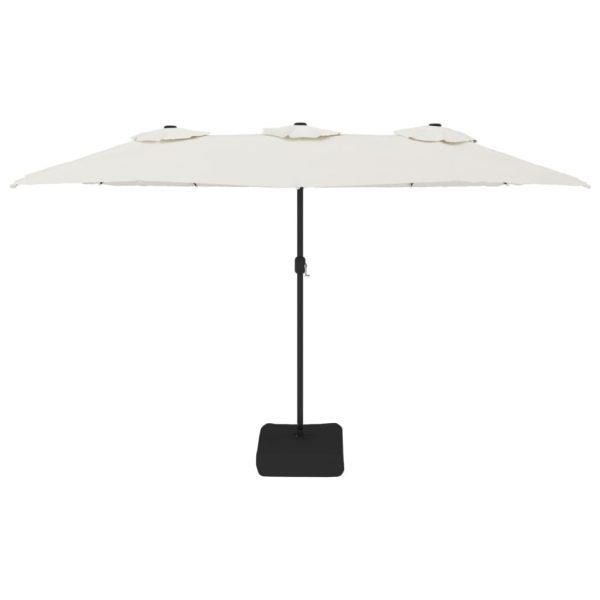 Double-Head Parasol Sand White 449×245 cm