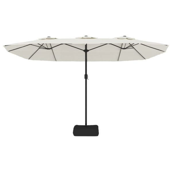 Double-Head Parasol Sand White 449×245 cm