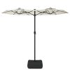 Double-Head Parasol Sand White 316×240 cm