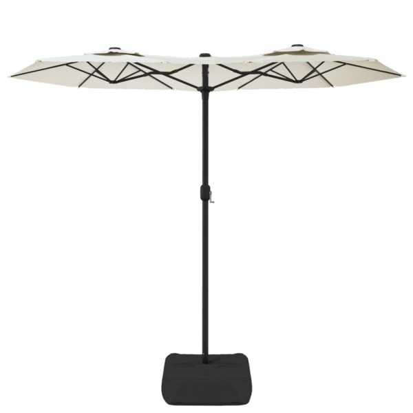 Double-Head Parasol Sand White 316×240 cm