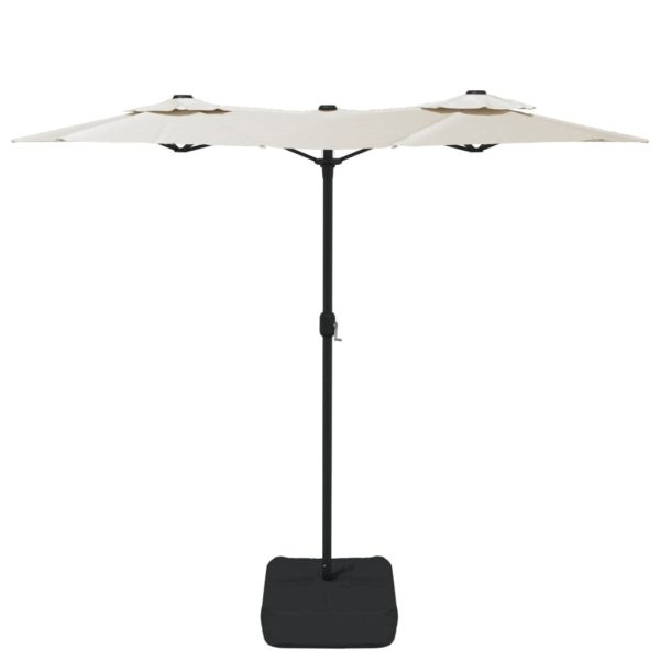 Double-Head Parasol Sand White 316×240 cm