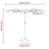 Double-Head Parasol with LEDs Sand White 316×240 cm