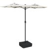 Double-Head Parasol with LEDs Sand White 316×240 cm