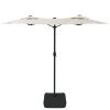 Double-Head Parasol with LEDs Sand White 316×240 cm