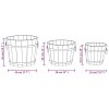 3 Piece Wooden Bucket Planter Set Solid Wood Fir