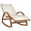 Rocking Chair Textilene and Solid Wood Poplar – White