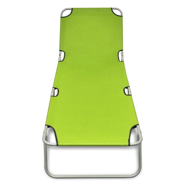 Folding Sun Lounger Powder-coated Steel – Green