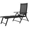 Folding Sun Lounger Aluminium Black