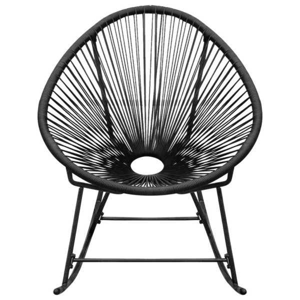 Outdoor Rocking Chair Poly Rattan – Black