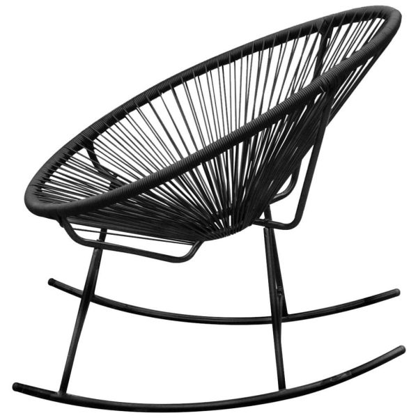 Outdoor Rocking Chair Poly Rattan – Black