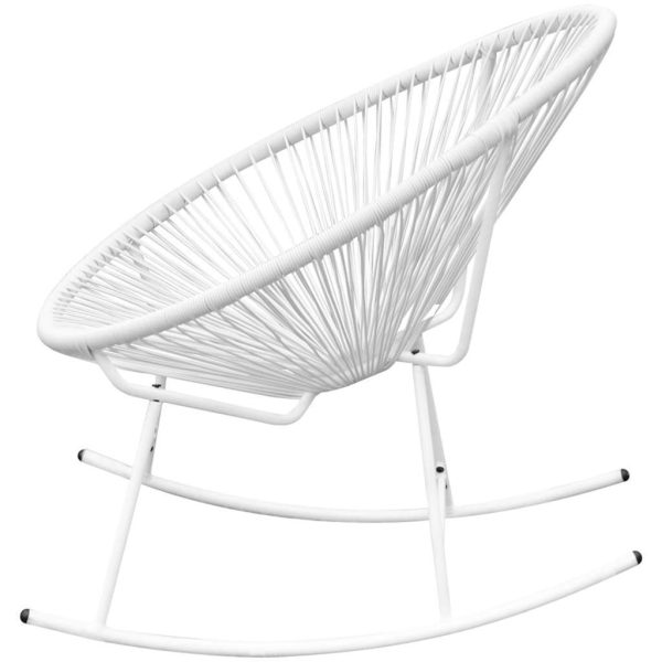 Outdoor Rocking Chair Poly Rattan – White