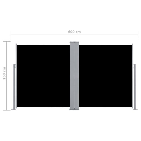 Retractable Side Awning Black 160×600 cm