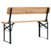 Folding Beer Table with 2 Benches 118 cm Fir Wood