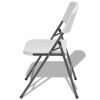 Folding Garden Chairs 4 pcs Steel and HDPE White