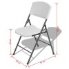 Folding Garden Chairs 4 pcs Steel and HDPE White