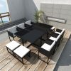 Outdoor Dining Set with Cushions Poly Rattan