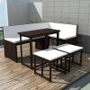 5 Piece Outdoor Dining Set Steel Poly Rattan