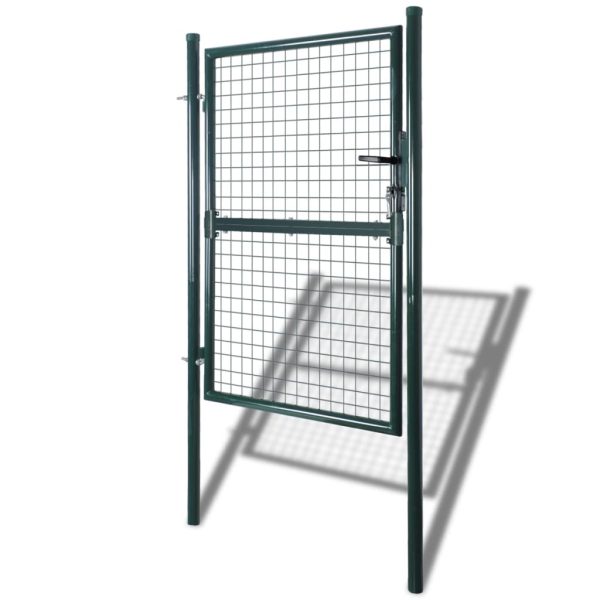 Fence Gate Steel 100×250 cm Green