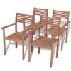Stackable Garden Chairs Solid Teak Wood