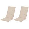Garden Chair Cushions 2 pcs Cream 120x50x3 cm