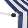 Manual Retractable Awning 150 cm Blue and White Stripes