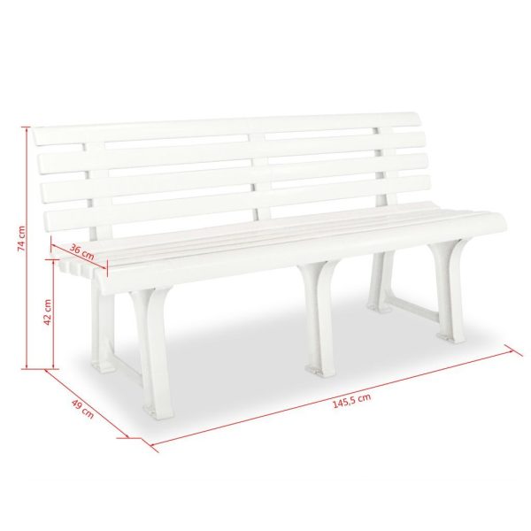 Garden Bench 145.5 cm Plastic – White
