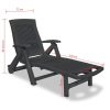 Sun Lounger with Footrest Plastic – Anthracite