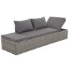 Garden Bed 195×60 cm Poly Rattan – Grey