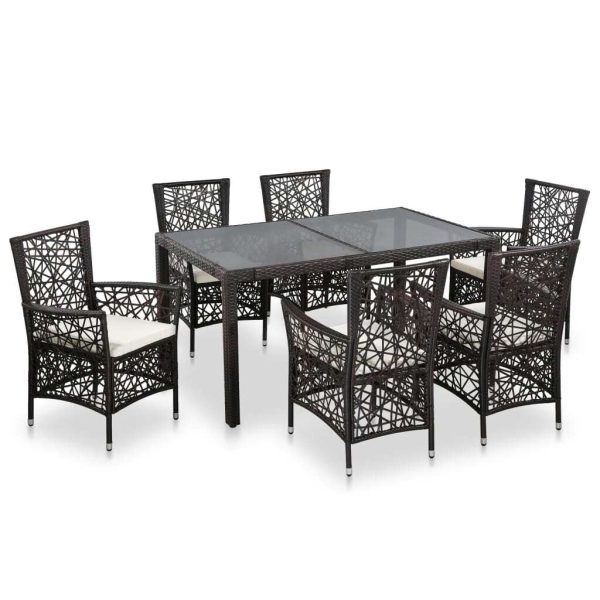 Outdoor Dining Set Poly Rattan