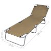 Folding Sun Lounger Powder-coated Steel – Taupe
