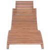 Folding Sun Lounger Solid Teak Wood – Without Table, 1