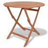 Folding Garden Table 85×76 cm Solid Teak Wood – Round