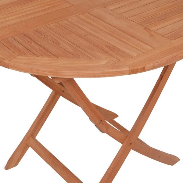 Folding Garden Table 85×76 cm Solid Teak Wood – Round