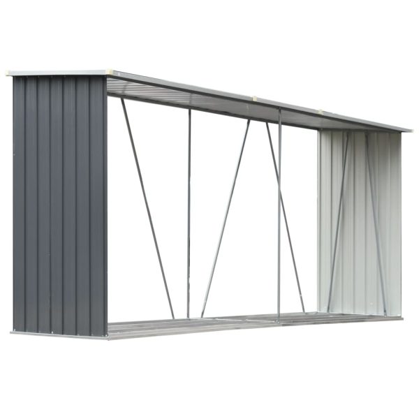 Garden Log Storage Shed Galvanised Steel 330x84x152 cm