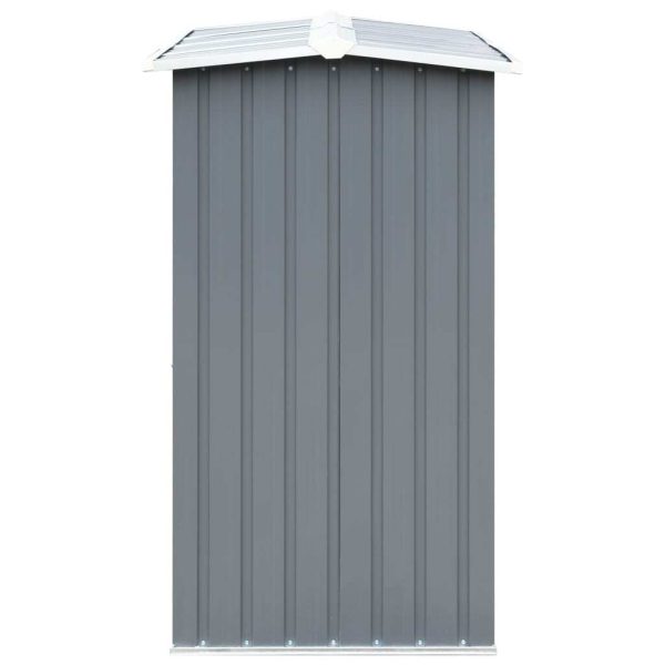 Garden Log Storage Shed Galvanised Steel 330x92x153 cm Grey