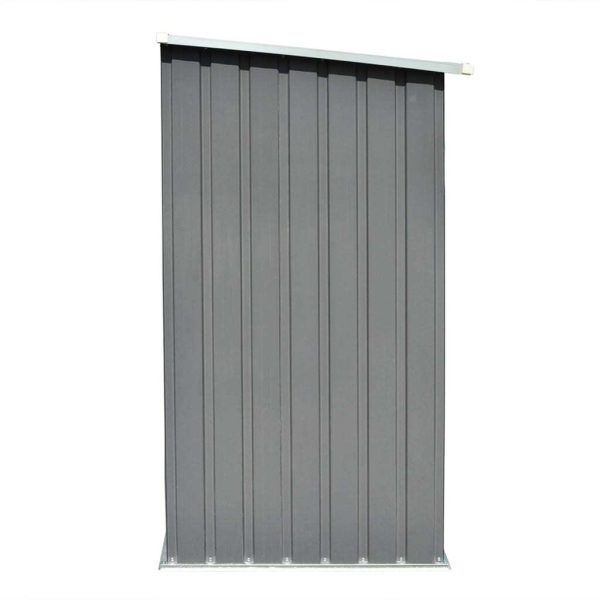 Garden Log Storage Shed Galvanised Steel 163x83x154 cm Grey