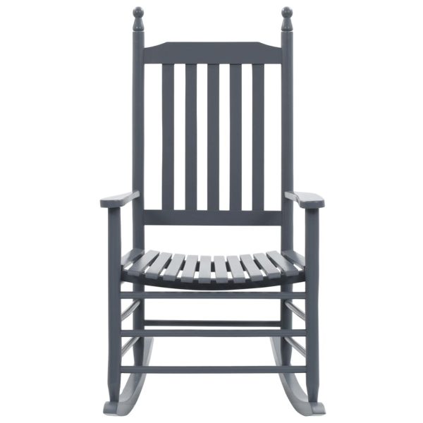 Rocking Chair with Curved Seat Wood – Grey