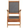 Sun Lounger Solid Acacia Wood and Textilene – Armchair