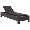 Sunbed with Cushion Poly Rattan – Black