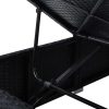 Sun Lounger with Canopy and Cushion Poly Rattan – Black
