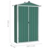 Garden Shed Green 107.5x46x183 cm Galvanised Steel