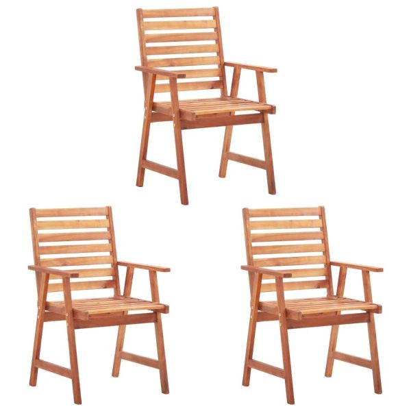 Outdoor Dining Chairs Solid Acacia Wood