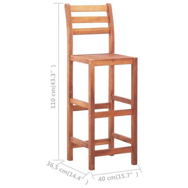 Bar Chairs Solid Acacia Wood – 4