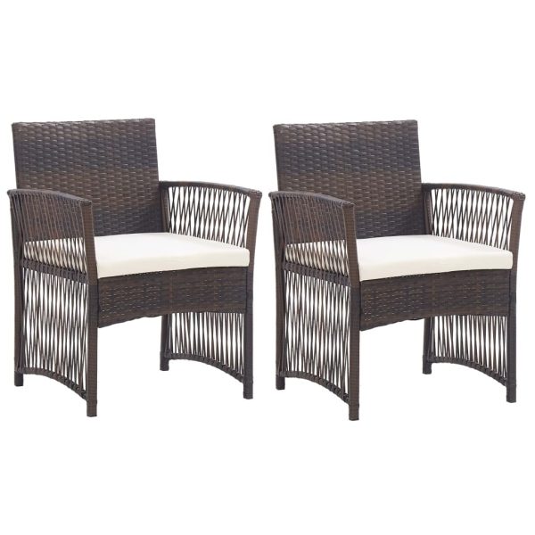 Garden Armchairs with Cushions 2 pcs Poly Rattan