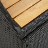 Garden Storage Bench 120 cm Poly Rattan – Black