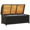 Garden Storage Bench 120 cm Poly Rattan – Black