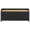 Garden Storage Bench 120 cm Poly Rattan – Black