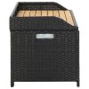 Garden Storage Bench 120 cm Poly Rattan – Black