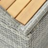 Garden Storage Bench 120 cm Poly Rattan – Grey