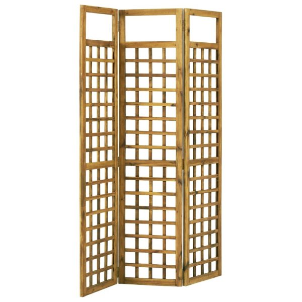 Hulton 3-Panel Room Divider/Trellis Solid Acacia Wood 120×170 cm